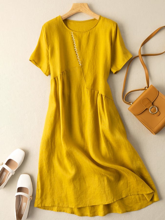 Literary And Retro Cotton Linen Dress